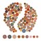AIEX 100pcs Mixed Random Flower Painting Buttons Round Shapes Retro Wooden Buttons Assorted Colours for DIY Making 15 mm, 20 mm, 25 mm